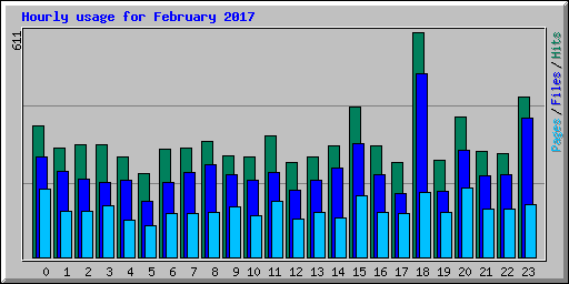 Hourly usage for February 2017