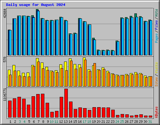 Daily usage for August 2024