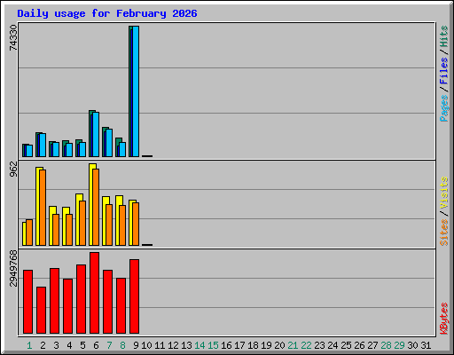 Daily usage for February 2026