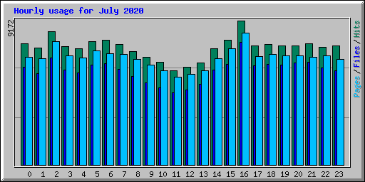 Hourly usage for July 2020