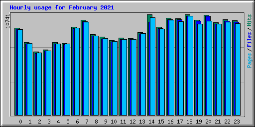 Hourly usage for February 2021