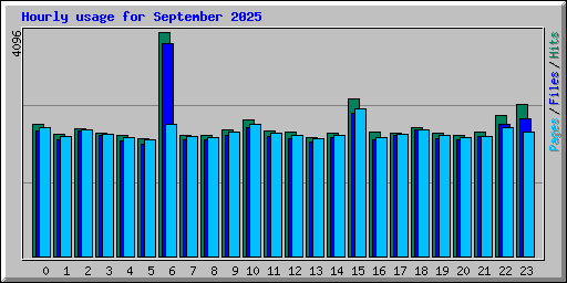 Hourly usage for September 2025